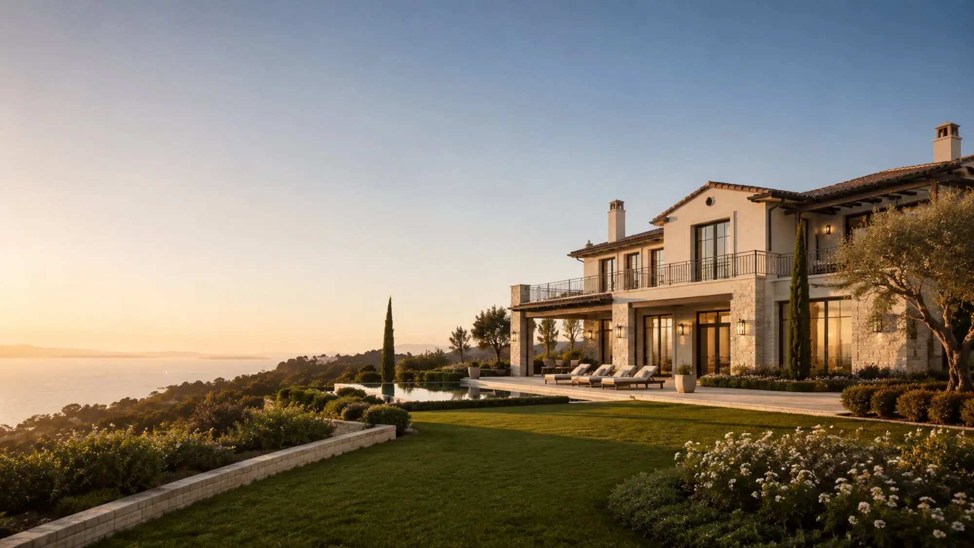 Mediterranean-inspired luxury residence overlooking the coast