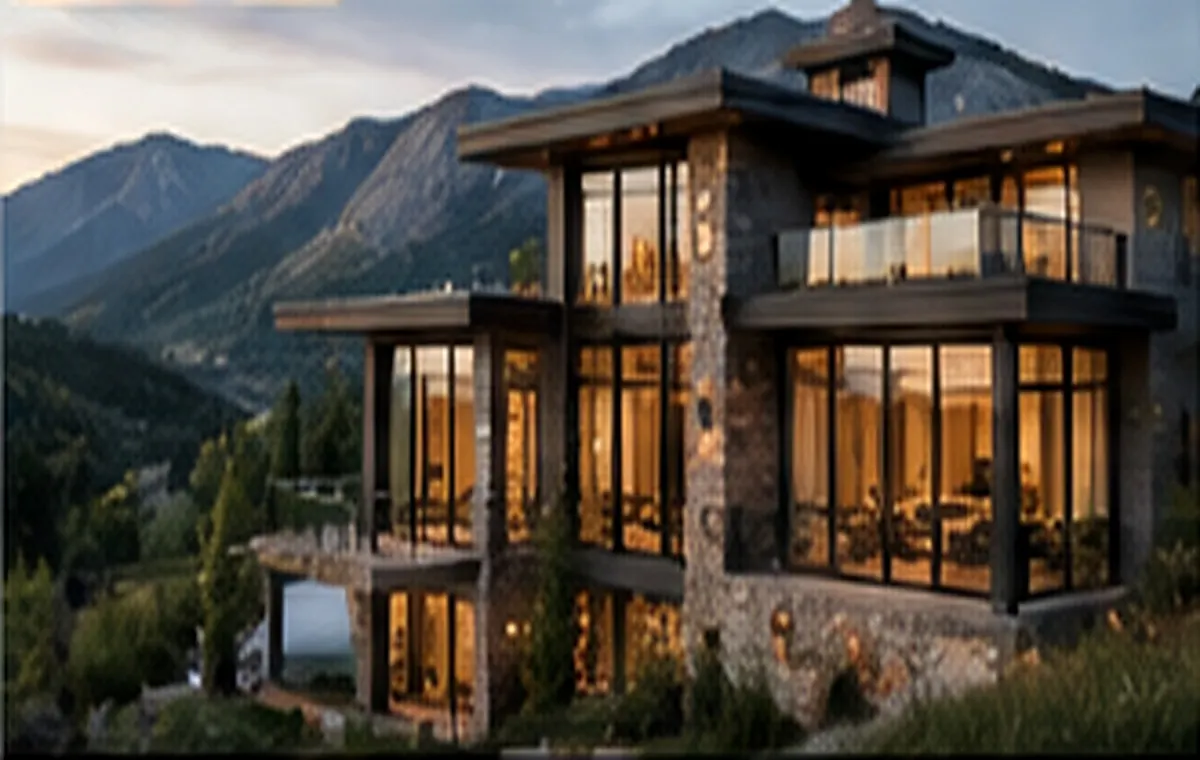 Luxury modern home with mountain views